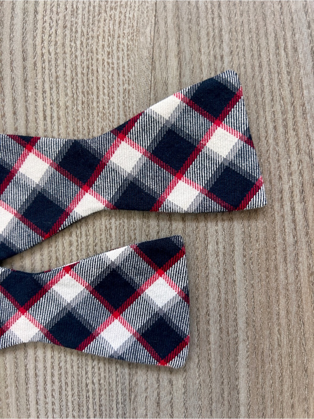 Original Penguin Navy, Red & White Plaid Bow Tie